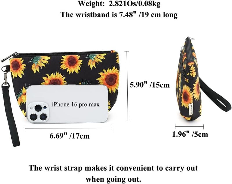 BBORGDC Small Wristlet Wallets for Women, Zip Clutch Bag with Wristlet Pouch, 3-Zipper Original Design - Image 2